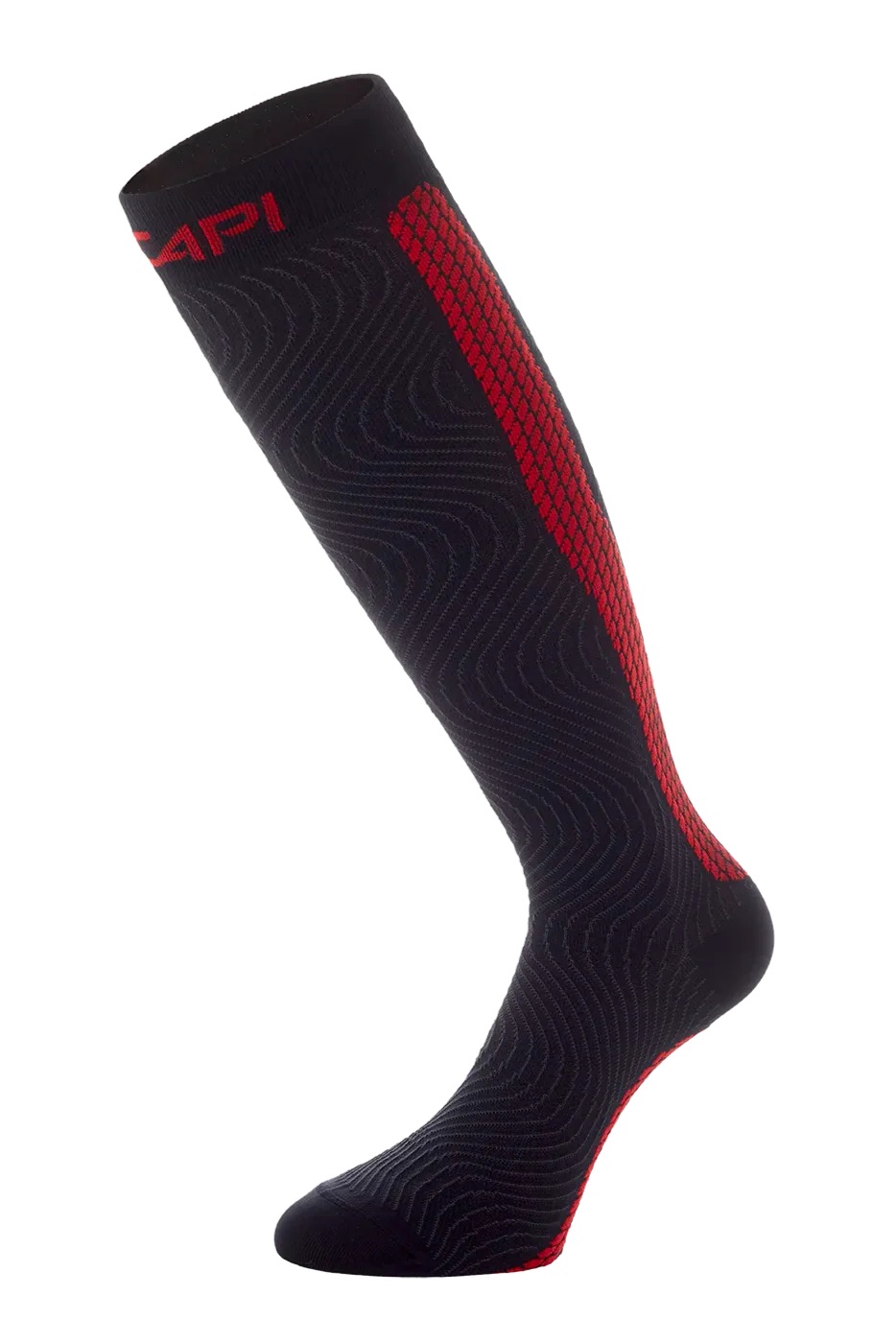 Active/recovery socks with patented wave technology, integrated taping, and Accapi FIR infrared for enhanced circulation.