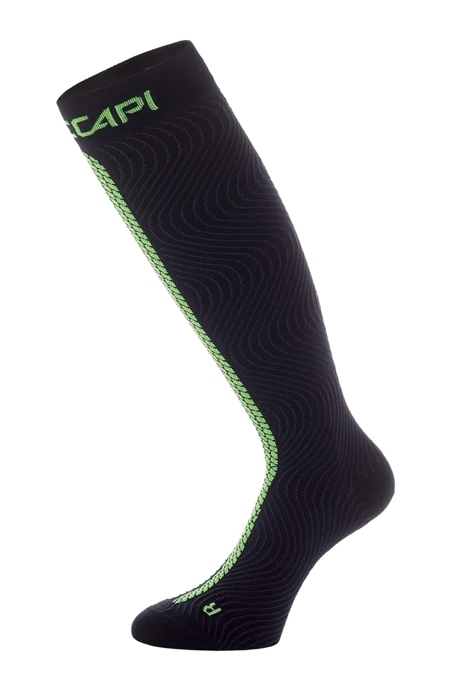 Active/recovery socks with patented wave technology, integrated taping, and Accapi FIR infrared for enhanced circulation.