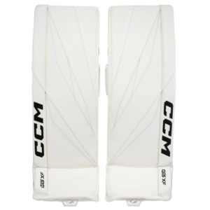 CCM AXIS XF SR Goalie Pads (White, 36" (34"+2") 180 cm+)