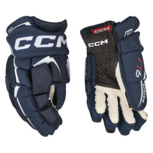 CCM JetSpeed FT6 SR Hockey Gloves (15''/38cm, Bela/temno modra (navy))