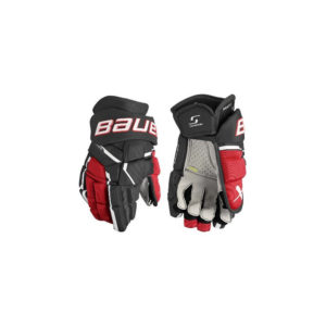 BAUER Supreme Mach SR Hockey Gloves (Black/red, 14''/36 cm)