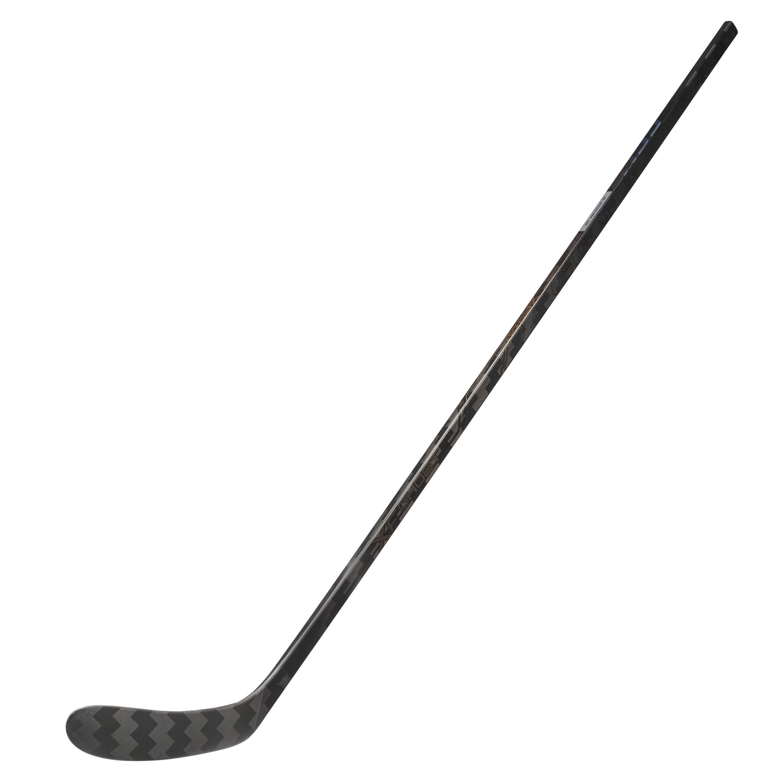 CCM TACKS XF GHOST hockey stick delivers pro-level performance with mid-kick flex, lightweight Nanolite Shield carbon, Pro Grip texture, and durable Sigmatex blade for precision and power.