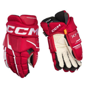 CCM Tacks XF Pro SR Hockey Gloves (Red/white (13), SR 13"/33 cm)