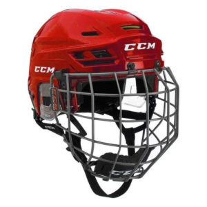 CCM Tacks 310 Hockey Helmet With Cage (Red, L)
