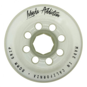 LABEDA Addiction Grip 4-pack Roller Hockey Wheels (White, 80 mm)