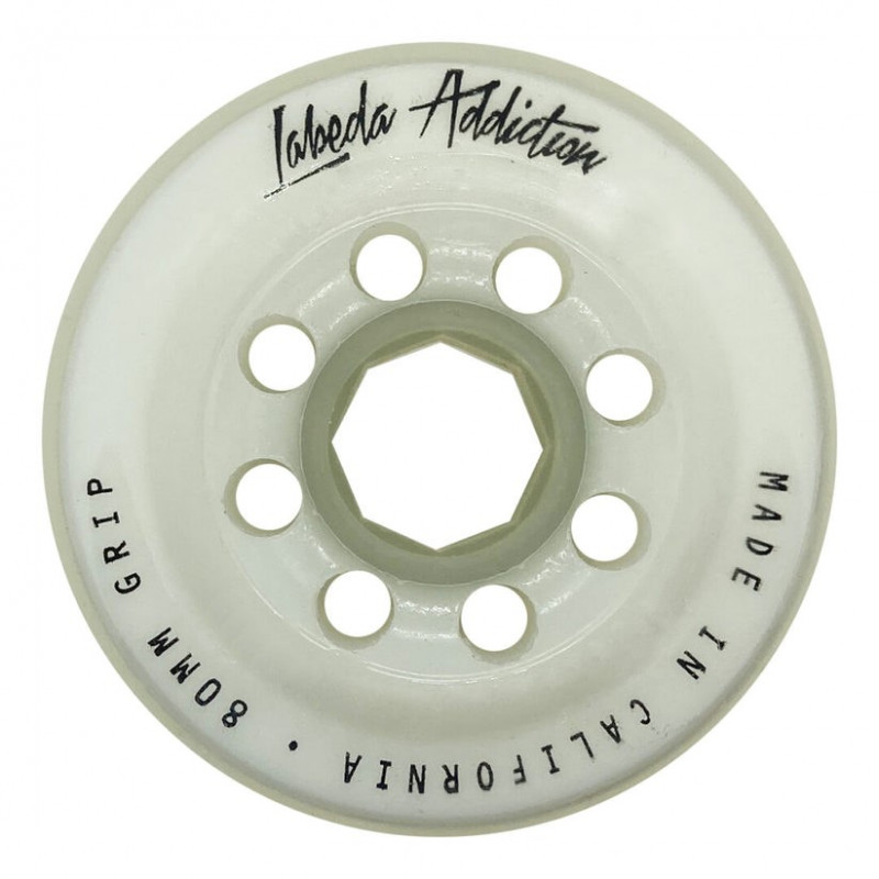 LABEDA Addiction Grip 4-pack Roller Hockey Wheels (White, 80 mm) LABEDA Addiction Grip 4-pack Roller Hockey Wheels (White, 80 mm)