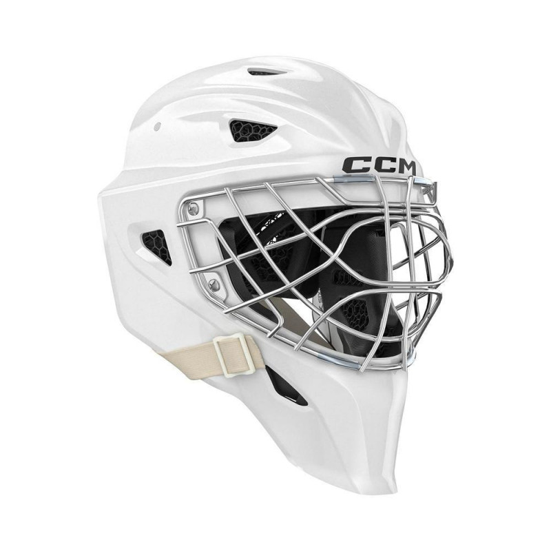 CCM AXIS F9 Certified Cat Eye SR Goalie Mask (White, M) CCM AXIS F9 Certified Cat Eye SR Goalie Mask (White, M)