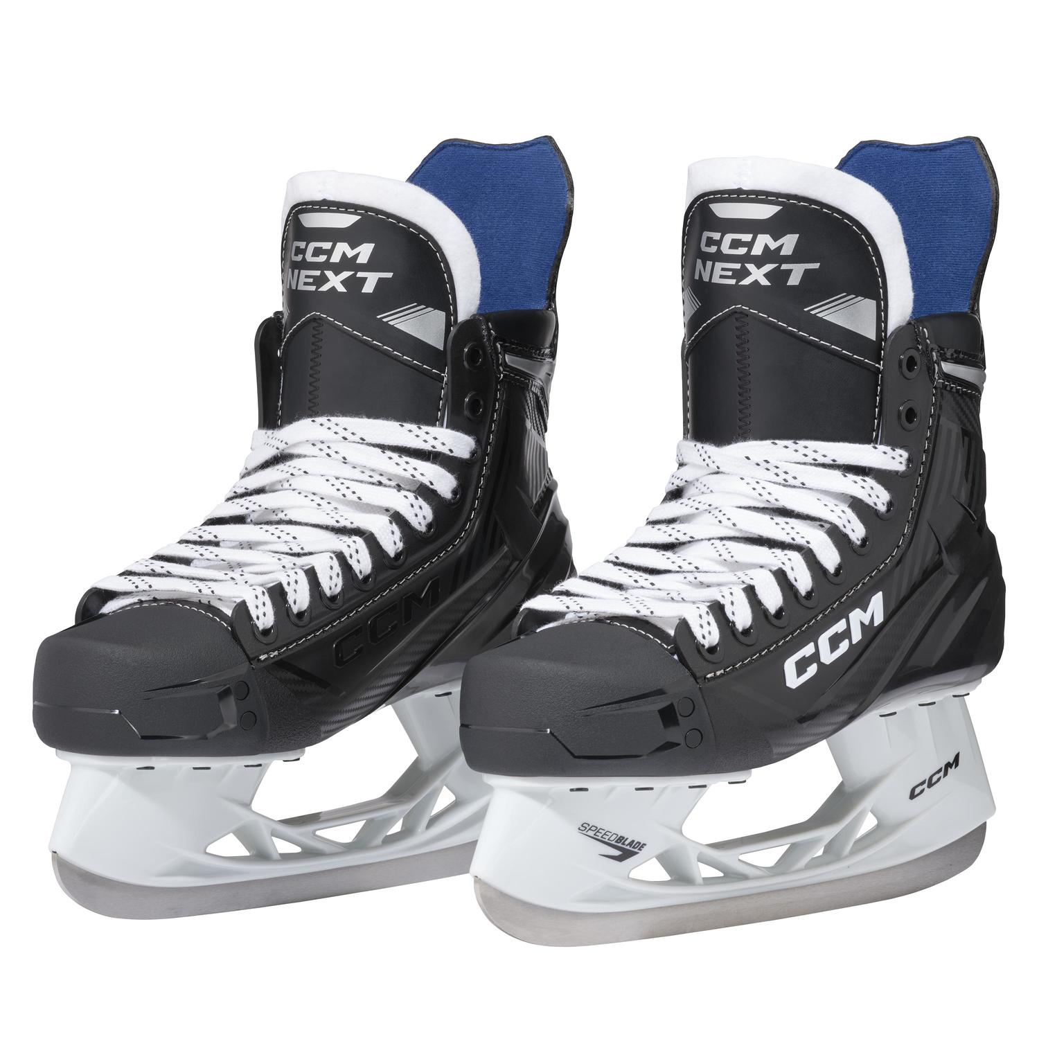 Perfect for pick-up on the pond or a lap around the lake, the CCM NEXT skate delivers enhanced comfort at an unbeatable price.