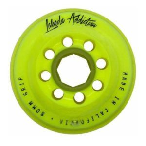 LABEDA Addiction Grip 4-pack Roller Hockey Wheels (Yellow, 76 mm)