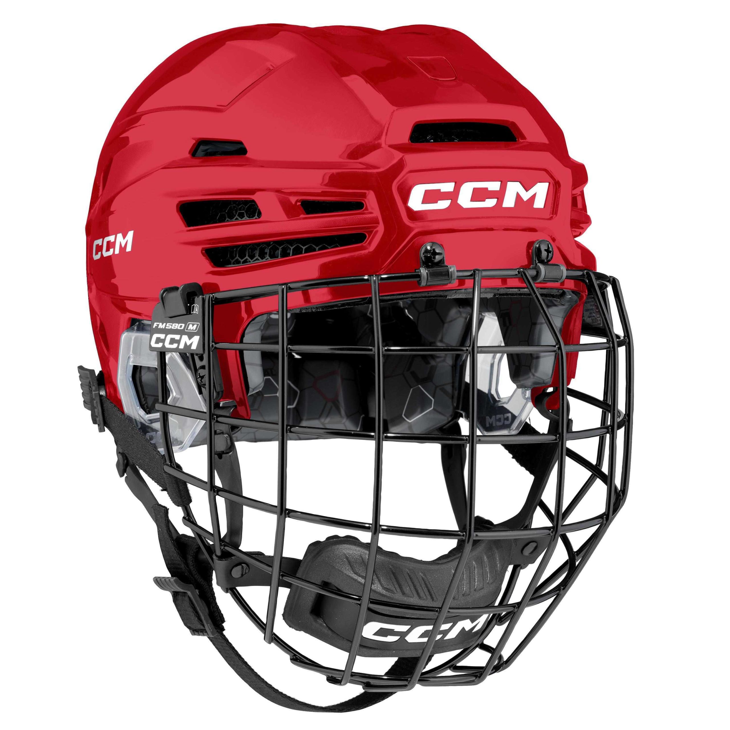 The CCM Tacks 920 SR Mesh Hockey Helmet is a high-performance helmet that combines advanced protection, comfort and an optimal fit. The included mesh provides additional facial protection, while the internal foam and adjustable fit system provide a comfortable and secure fit throughout the game.