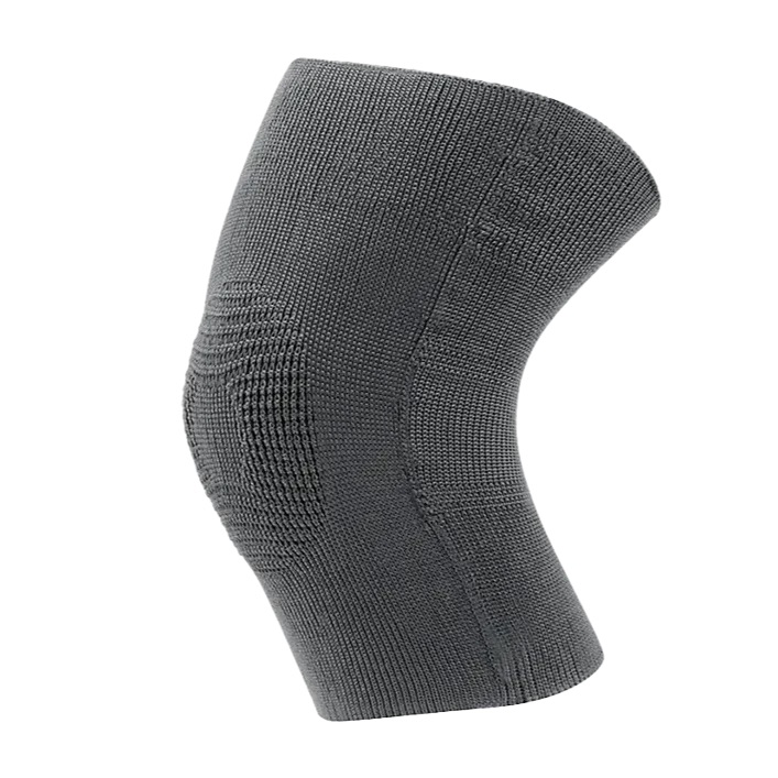 Ergonomic knee support with FIR fibre that protects, stabilises, and reduces swelling during sports or recovery.