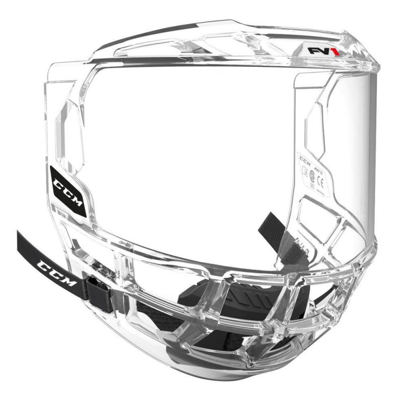 CCM FV1 Certified Full Shield JR OSFA Hockey Helmet Cage With Visor CCM FV1 Certified Full Shield JR OSFA Hockey Helmet Cage With Visor