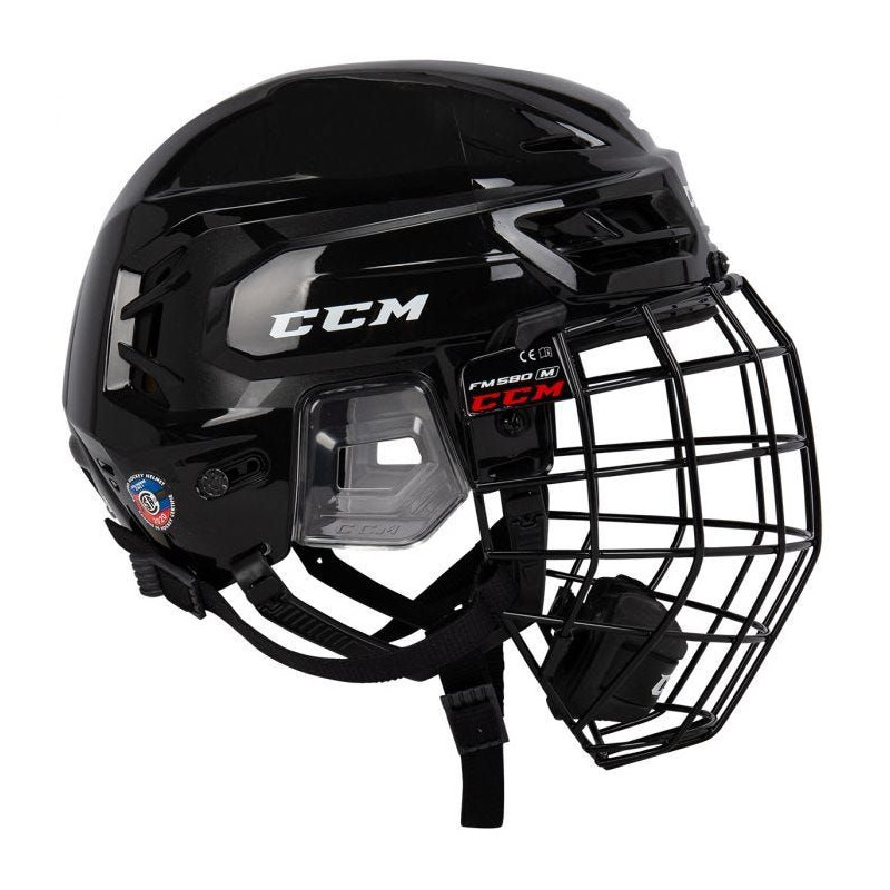 CCM Tacks 210 SR Hockey Helmet With Cage (Black, M) CCM Tacks 210 SR Hockey Helmet With Cage (Black, M)