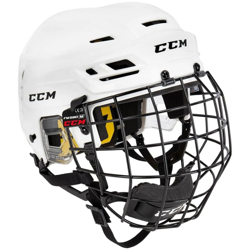 CCM Tacks 210 SR Hockey Helmet With Cage (L, White) CCM Tacks 210 SR Hockey Helmet With Cage (L, White)