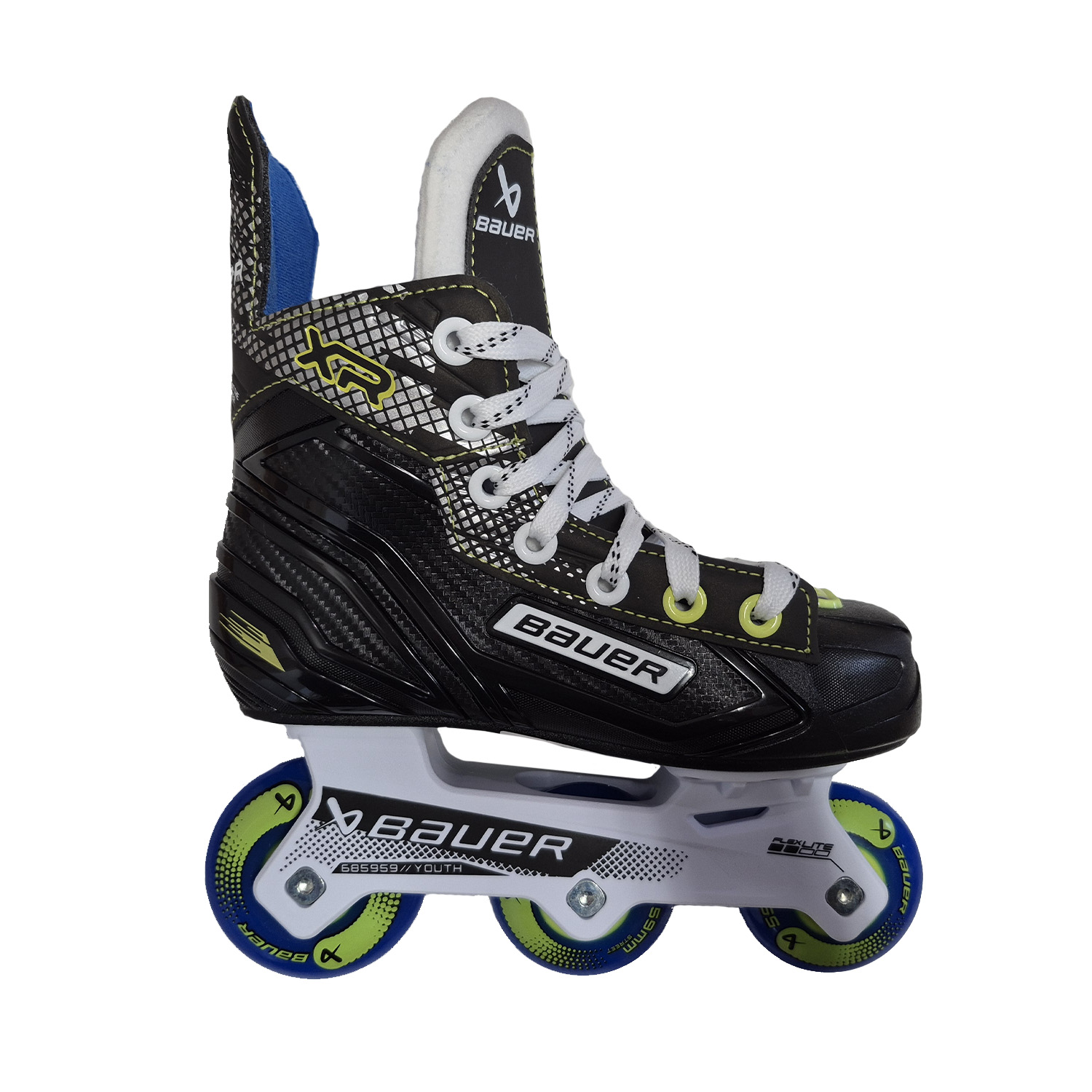 The BAUER XR SR roller hockey skates are designed for recreational players seeking quality equipment for their roller hockey games. They offer several enhancements that ensure comfort and performance.