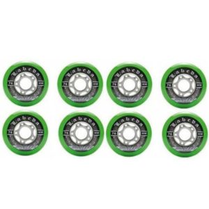 LABEDA Shooter 8-pack Roller Hockey Wheels (Green, 72 mm)